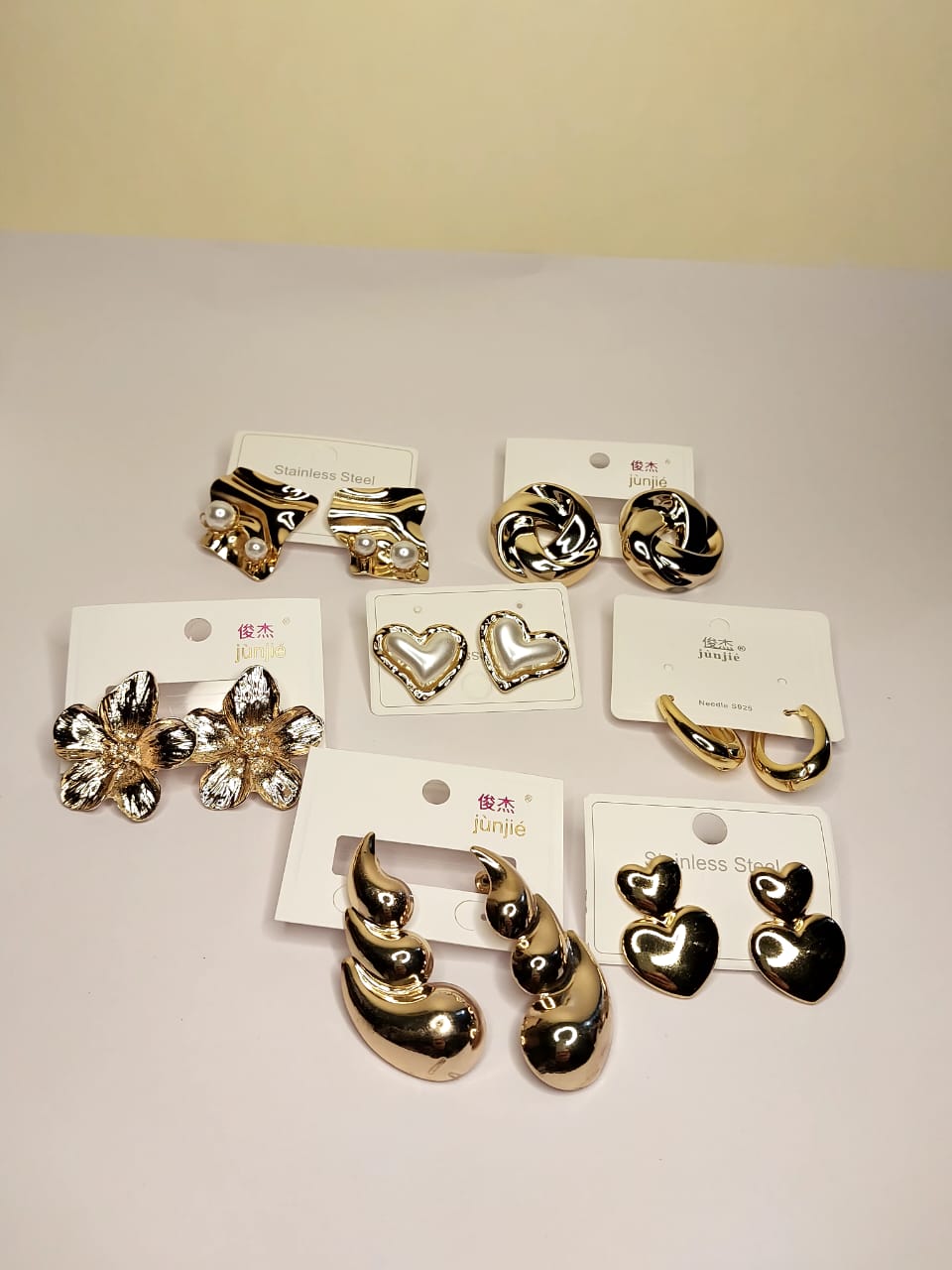 8 Combo Pack of Anti-Tarnish Korean Earrings for Women & Girls | Trendy Daily Wear Jewellery