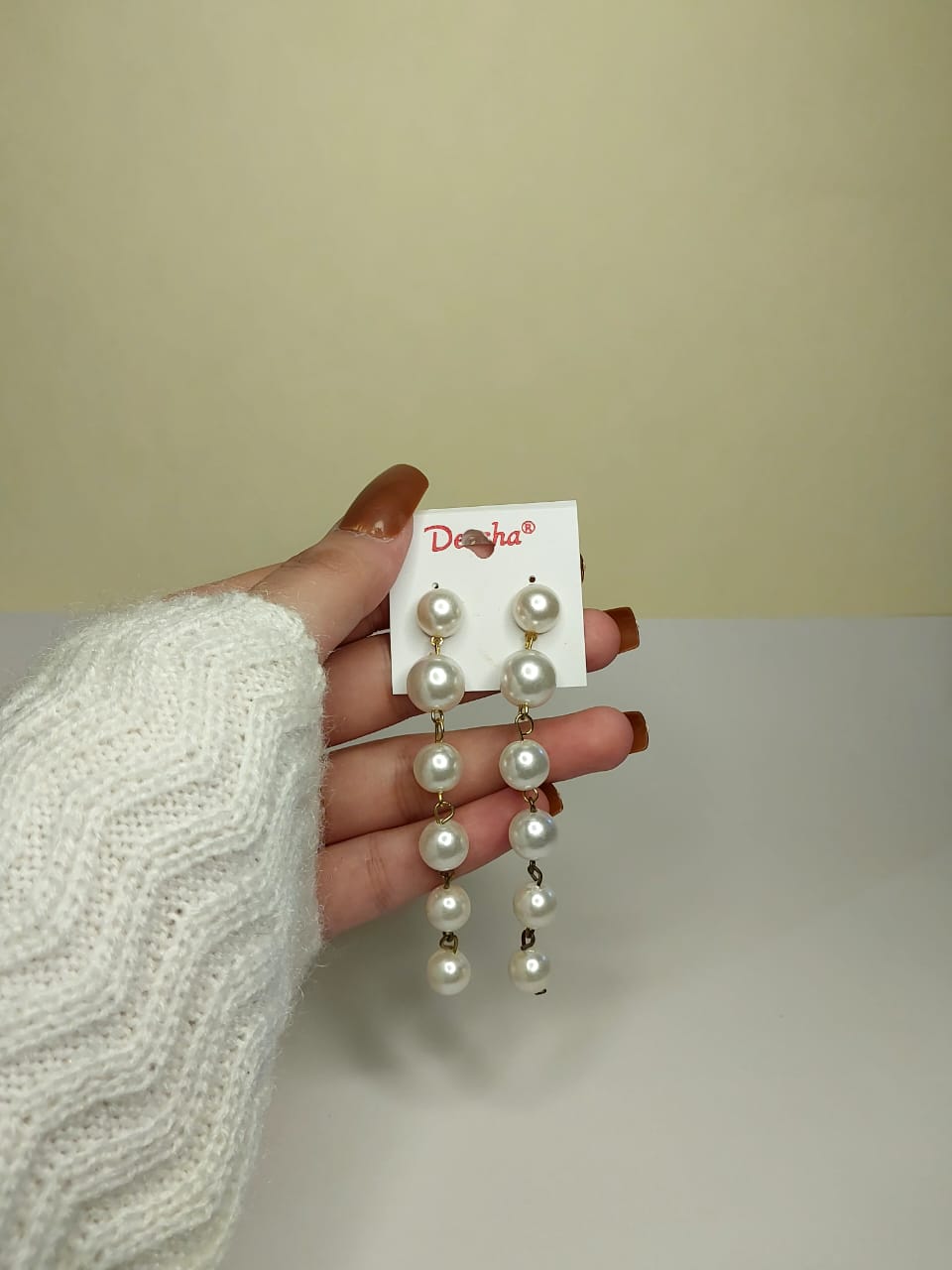 Fashionable Earrings Beads Alloy Hoop Earring, Drops