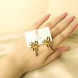 Cute Gold Plated Melting Heart Shaped Drip Earrings for Girls