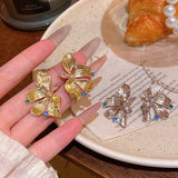 Multi-Colored Stones Exquisite Flower Stud Earrings