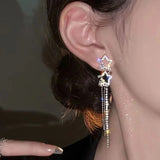 Sparkling Star-Shaped Tassel Earrings