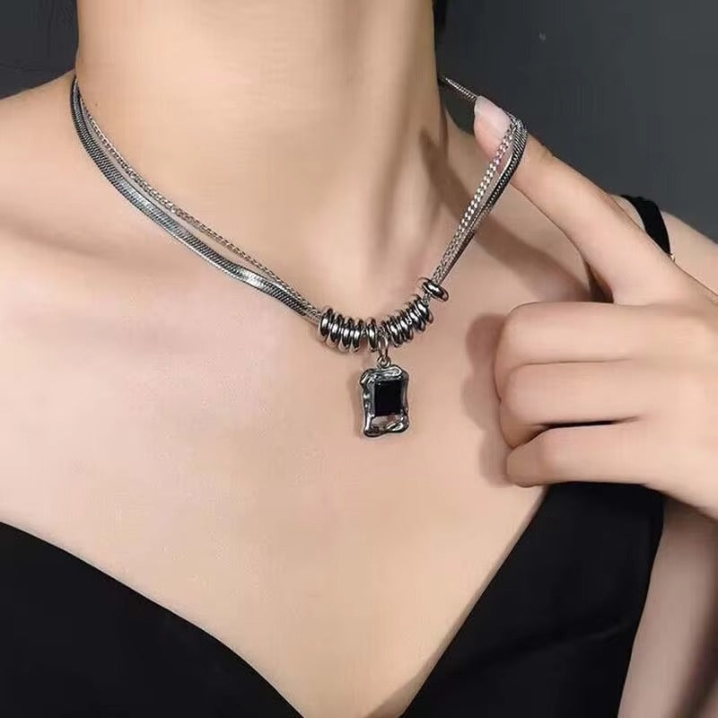 Hip-hop Style Double-layer Necklace