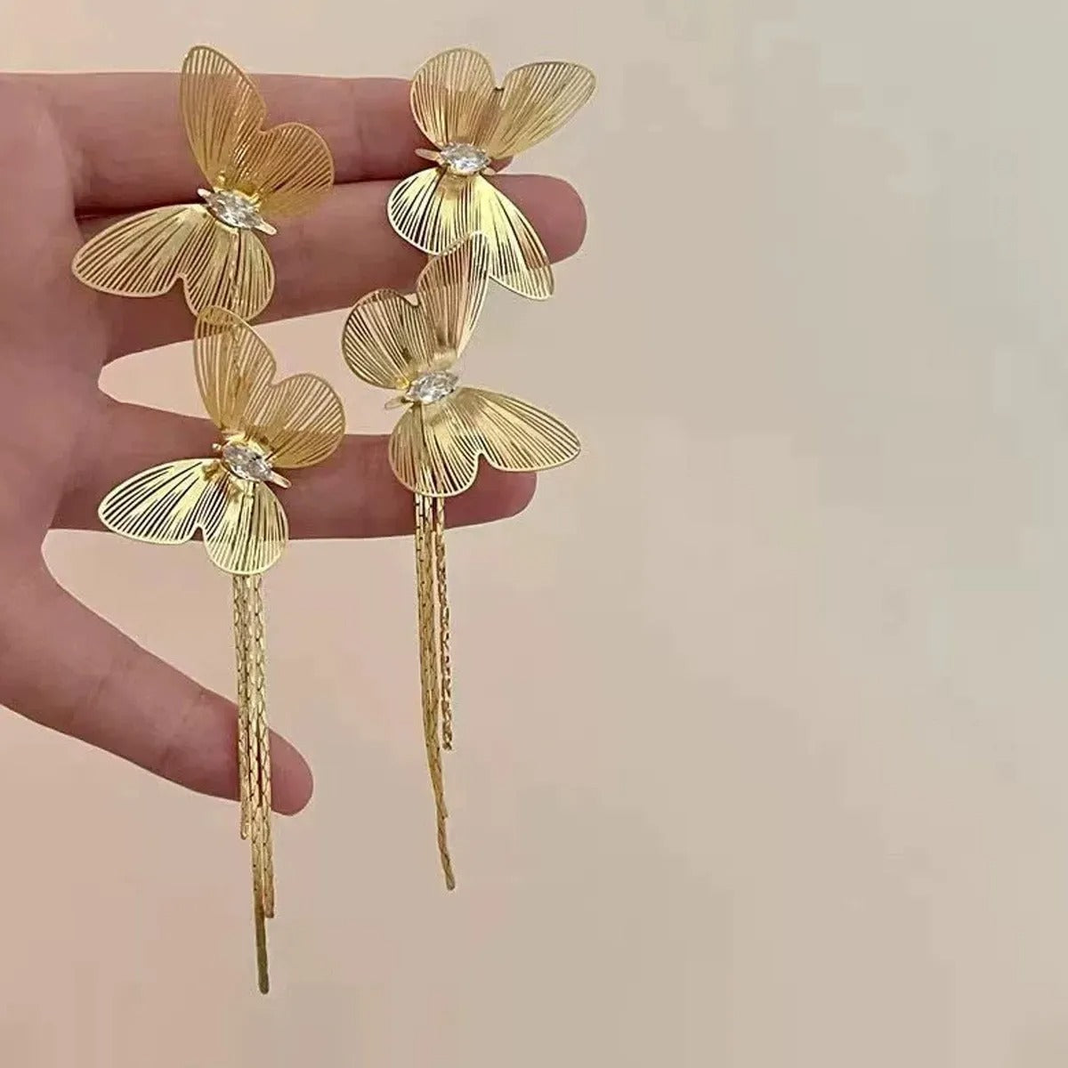 Elegant Butterflies Long Earrings