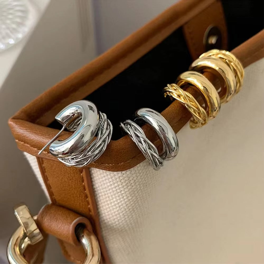 Double Layer Hoop Earrings