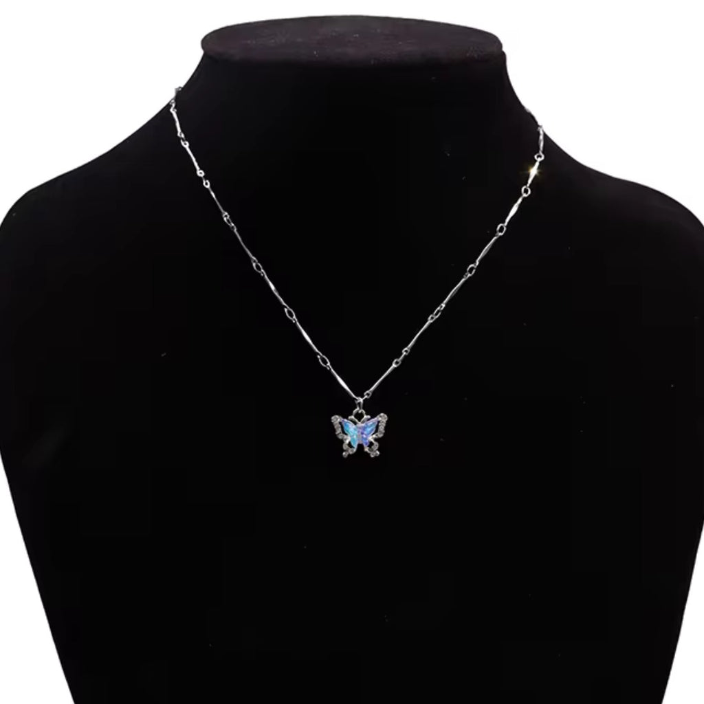Blue Butterfly Necklace