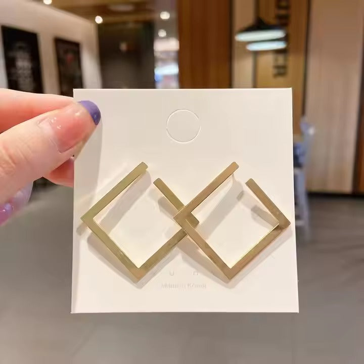 Geometric Hollow Square Earrings