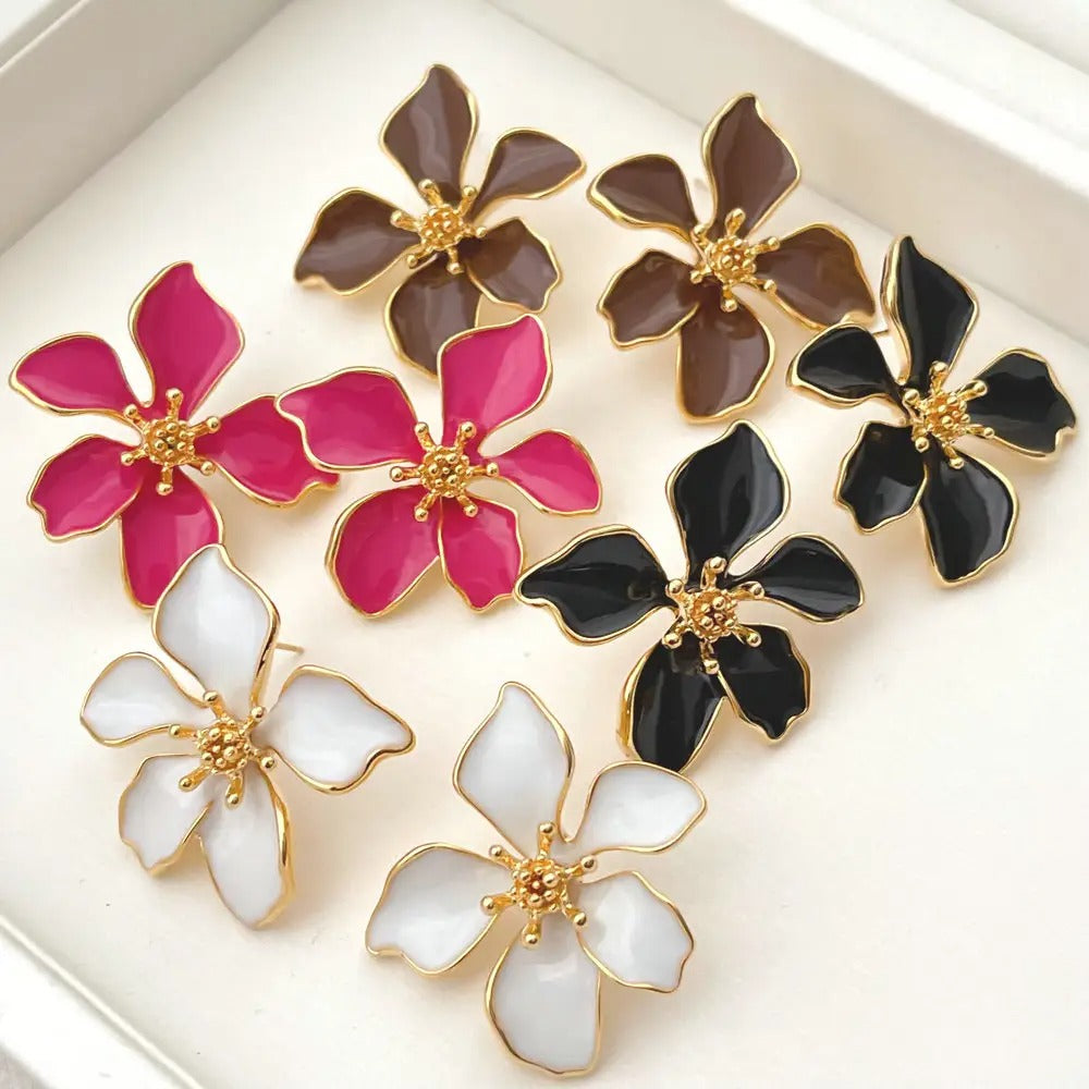 🌸 4 Combo Pack Enamelled Flora Stud Earrings