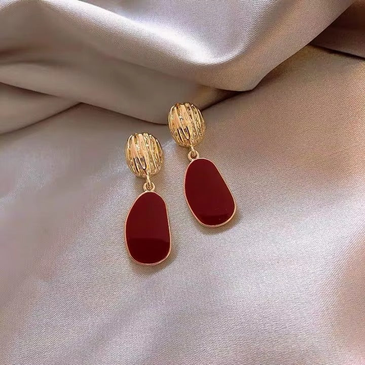 Red Enamel Drop Earrings
