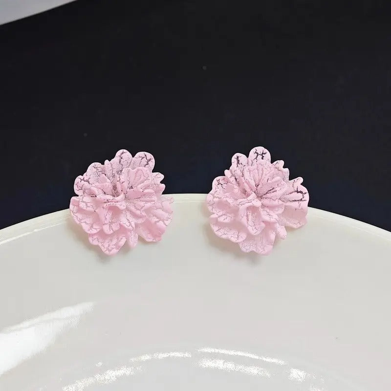 Textured Floral Stud Earrings