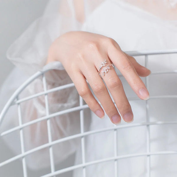New Crystal Leaf Rings