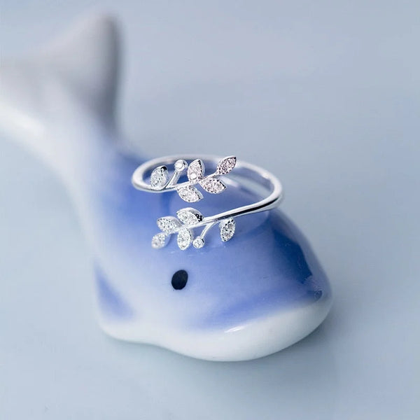 New Crystal Leaf Rings