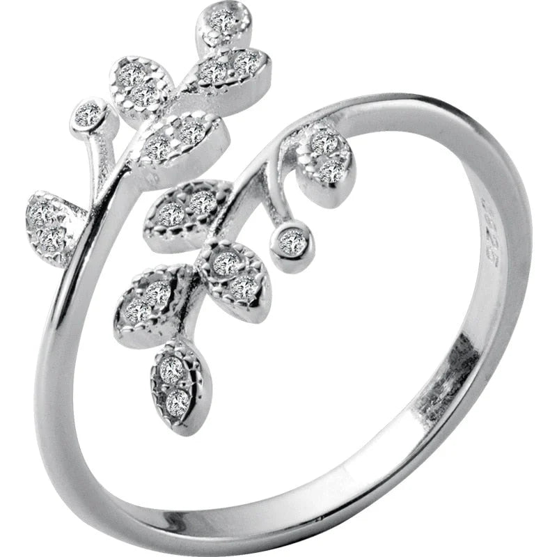 New Crystal Leaf Rings
