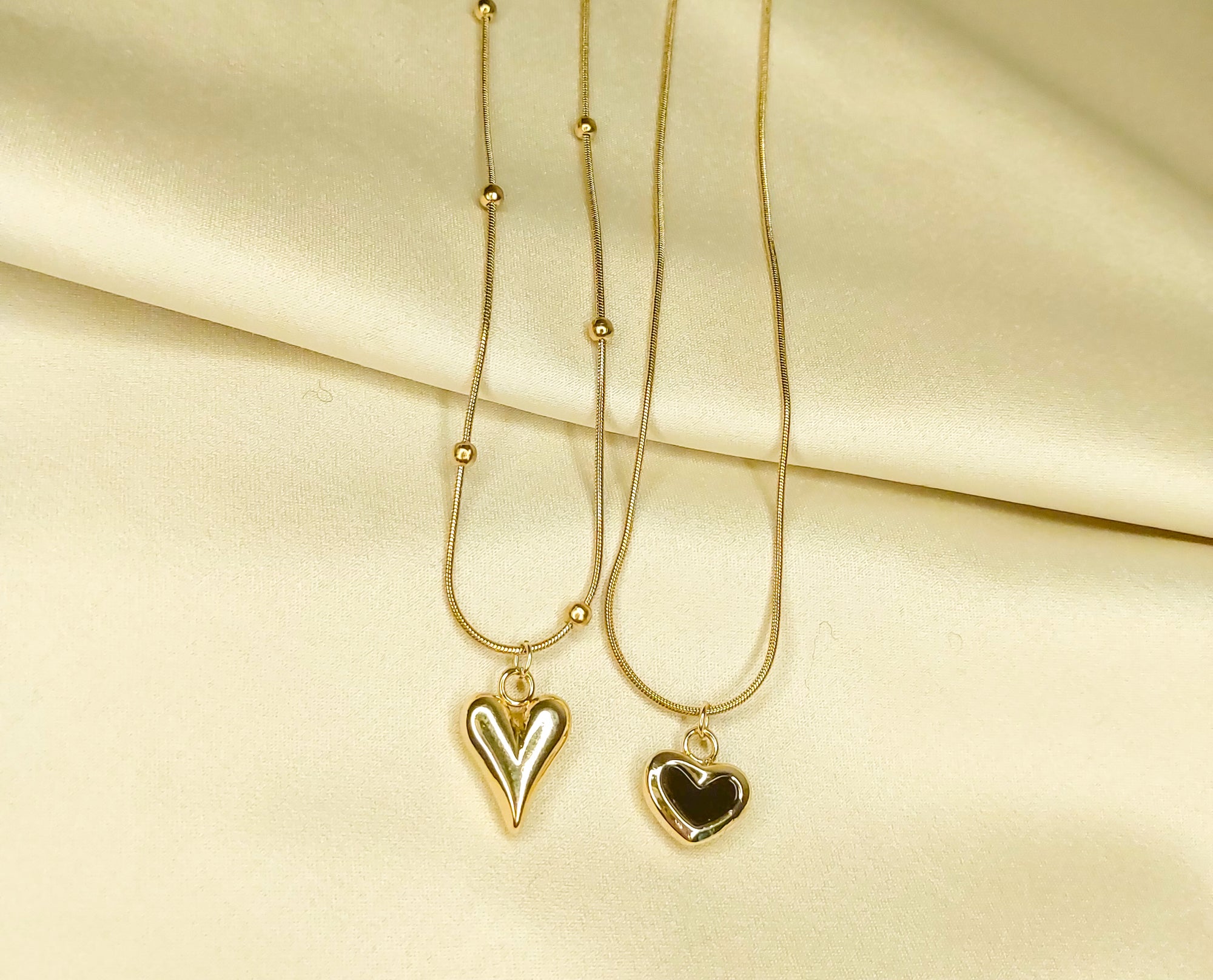 💛🖤✨ Heart Trio Necklace Combo